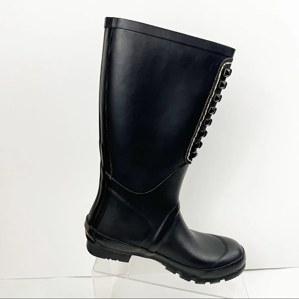 BcbgMaxazria Studded Black‎ Rain Boots Size 6